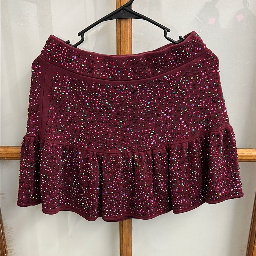 QUEEN OF SPARKLES  Mini Bubble Skirt with Ruffled Sequin Details for Cocktail